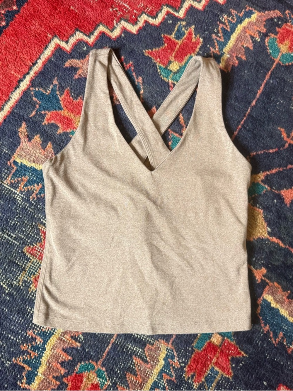 GIRLFRIEND COLLECTIVE Zoe Cross-Back Tank Top - Mauve - Small - Slightly Cropped
